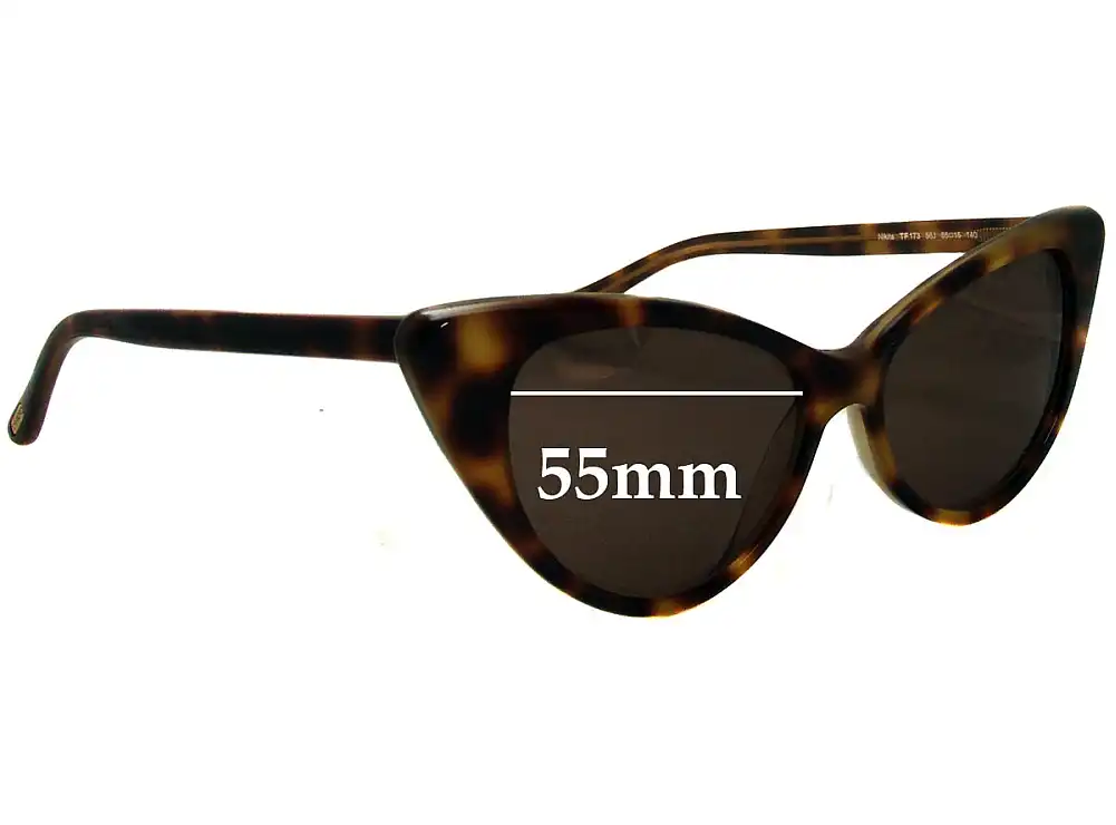 Sunglass Fix Verres de Remplacement pour Tom Ford Nikita TF0173 - 55mm Wide Sunglass Fix Verres de Remplacement pour Tom Ford Nikita TF0173 - 55mm Wide
