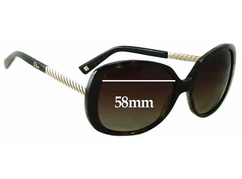 Sunglass Fix Verres de Remplacement pour Christian Dior Antha - 58mm Wide Sunglass Fix Verres de Remplacement pour Christian Dior Antha - 58mm Wide