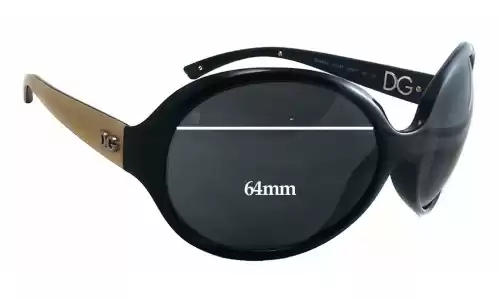 Sunglass Fix Verres de Remplacement pour Dolce & Gabbana DG6043 - 64mm Wide Sunglass Fix Verres de Remplacement pour Dolce & Gabbana DG6043 - 64mm Wide