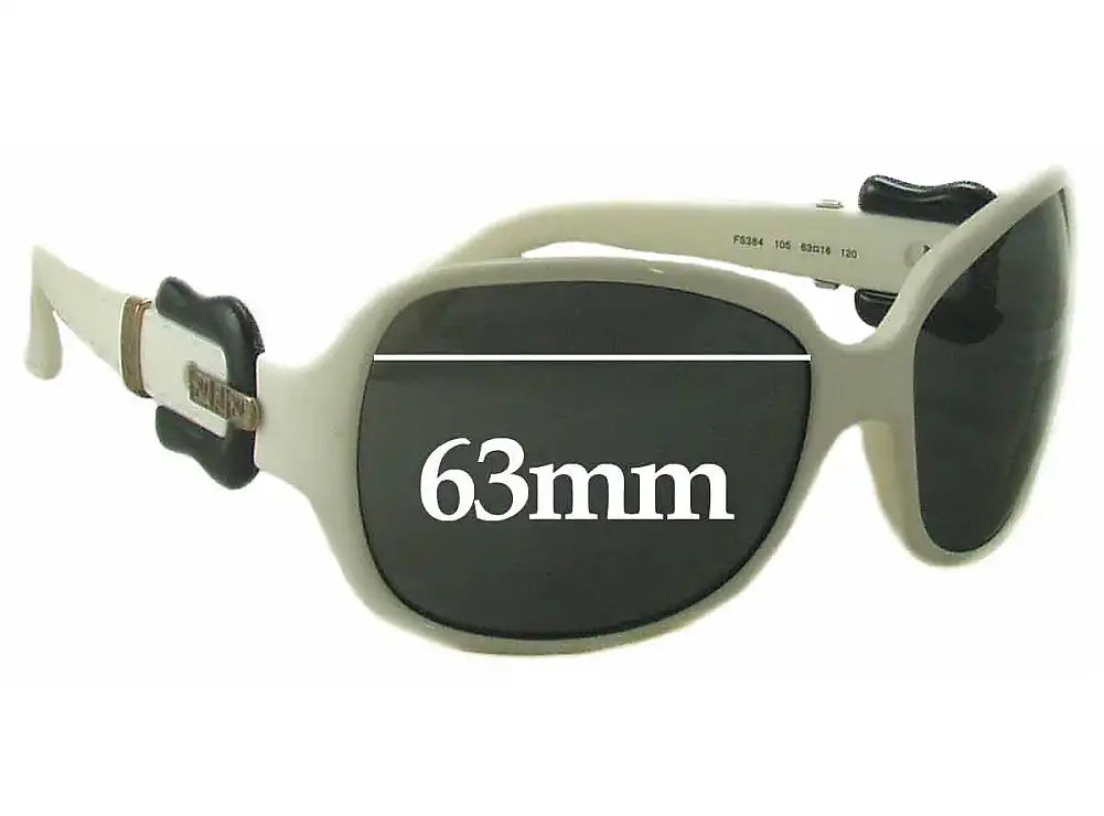 Sunglass Fix Verres de Remplacement pour Fendi FS 384 - 63mm Wide Sunglass Fix Verres de Remplacement pour Fendi FS 384 - 63mm Wide