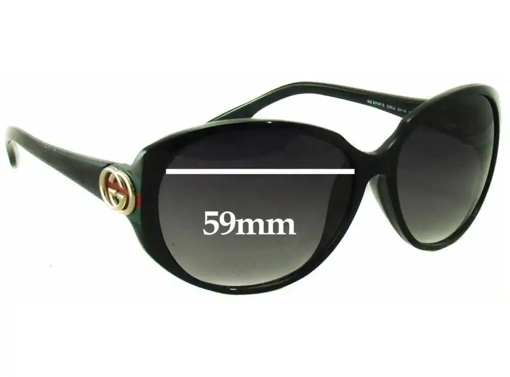 Sunglass Fix Verres de Remplacement pour Gucci GG3174/F/S - 59mm Wide Sunglass Fix Verres de Remplacement pour Gucci GG3174/F/S - 59mm Wide