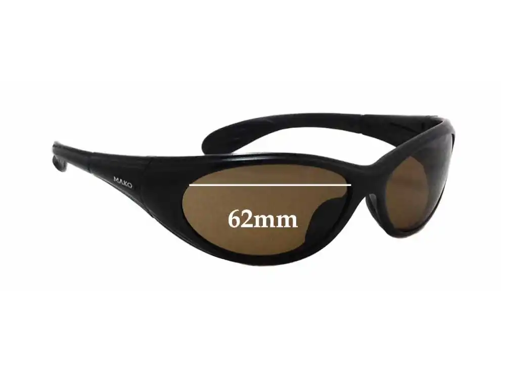 Sunglass Fix Verres de Remplacement pour Mako Unknown Model - 62mm Wide Sunglass Fix Verres de Remplacement pour Mako Unknown Model - 62mm Wide