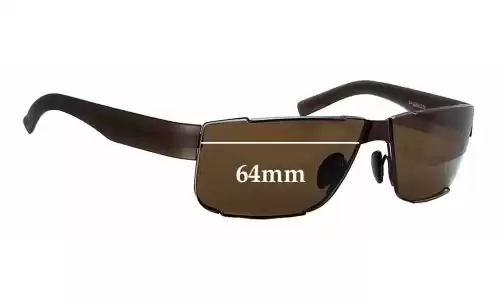 Sunglass Fix Lentilles de Remplacement pour Porsche P 8509 - 64mm Wide Porsche P 8509 Lentilles de Remplacement 64mm wide
