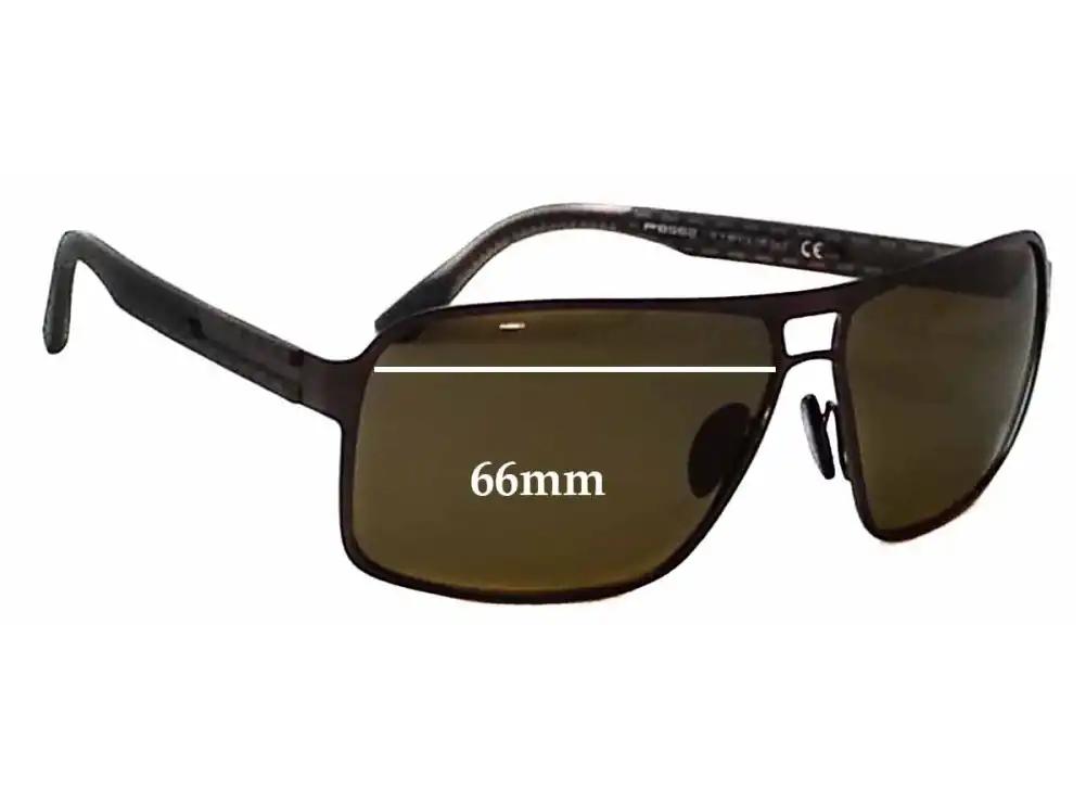 Sunglass Fix Verres de Remplacement pour Porsche P 8562 - 66mm Wide Sunglass Fix Verres de Remplacement pour Porsche P 8562 - 66mm Wide