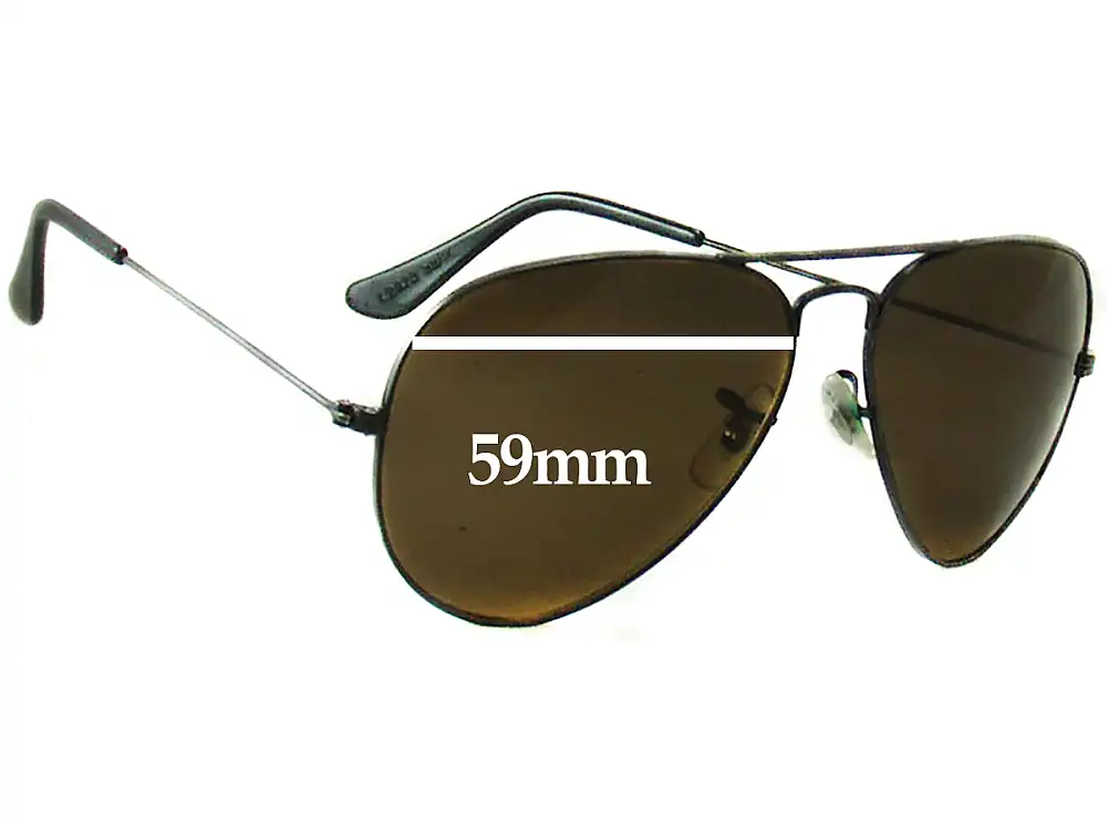 Sunglass Fix Lentilles de Remplacement pour Ray-Ban B&L Aviator L2823 - 59mm Wide Sunglass Fix Lentilles de Remplacement pour Ray-Ban B&L Aviator L2823 - 59mm Wide