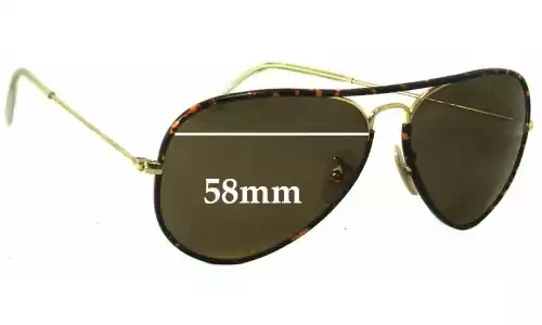 Sunglass Fix Lentilles de Remplacement pour Ray-Ban RB3025-J-M Aviator - 58mm Wide Ray-Ban RB3025-J-M Aviator Lentilles de Remplacement 58mm wide