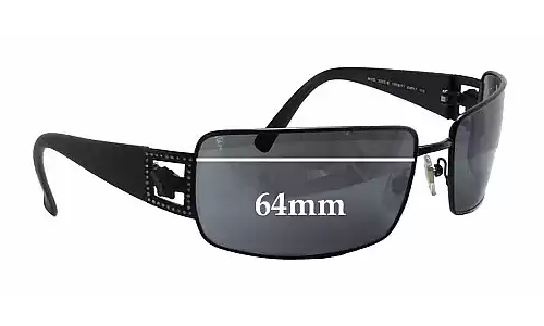 Sunglass Fix Lentilles de Remplacement pour Versace MOD 2032-B - 64mm Wide Versace MOD 2032-B Lentilles de Remplacement 64mm wide