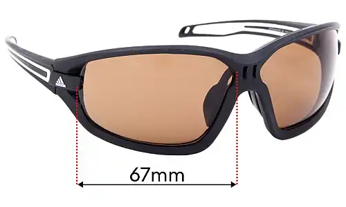 Sunglass Fix Verres de Remplacement pour Adidas A419 Evil Eye Evo S - 67mm Wide Sunglass Fix Verres de Remplacement pour Adidas A419 Evil Eye Evo S - 67mm Wide