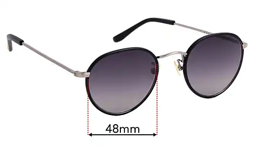 Sunglass Fix Verres de Remplacement pour Bailey Nelson Adler Windsor - 48mm Wide Sunglass Fix Verres de Remplacement pour Bailey Nelson Adler Windsor - 48mm Wide
