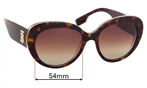Sunglass Fix Lentilles de Remplacement pour Burberry B 4298 - 54mm Wide Burberry B 4298 Lentilles de Remplacement 54mm wide