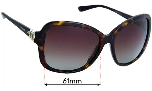 Sunglass Fix Verres de Remplacement pour Bvlgari 8135-B - 61mm Wide Sunglass Fix Verres de Remplacement pour Bvlgari 8135-B - 61mm Wide
