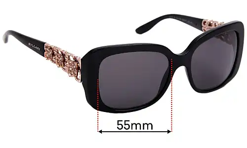 Sunglass Fix Lentilles de Remplacement pour Bvlgari 8167-B - 55mm Wide Bvlgari 8167-B Lentilles de Remplacement 55mm wide