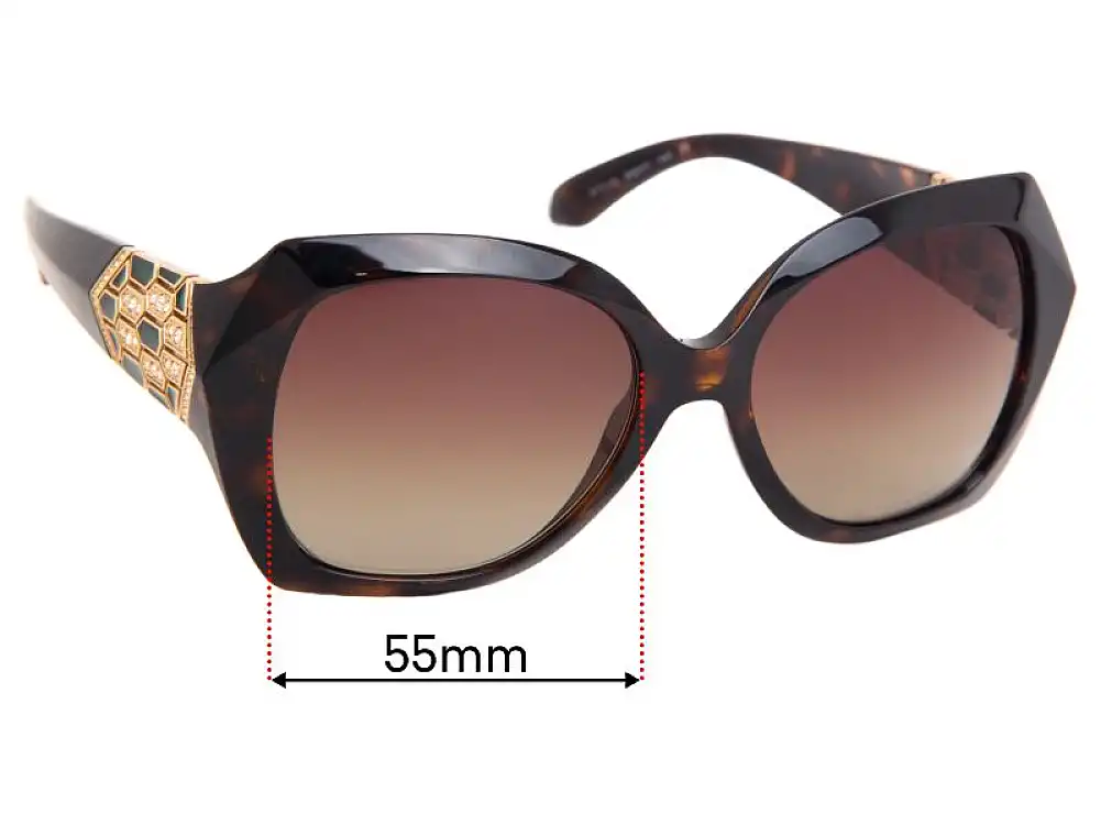 Sunglass Fix Verres de Remplacement pour Bvlgari 8182-B - 55mm Wide Sunglass Fix Verres de Remplacement pour Bvlgari 8182-B - 55mm Wide