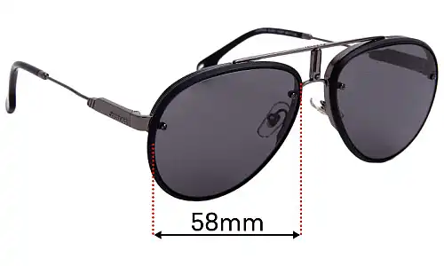 Carrera Glory Replacement Lenses 58mm Sunglass Fix Replacement Lenses for Carrera Glory - 58mm Wide