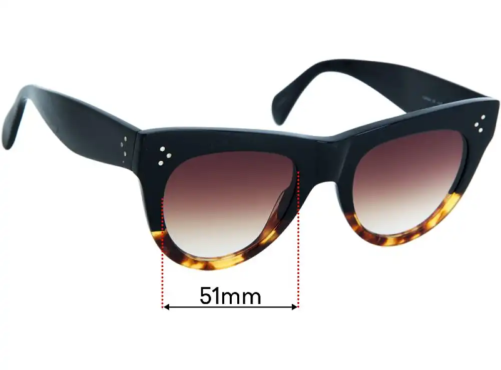 Sunglass Fix Verres de Remplacement pour Celine CL 40016I - 51mm Wide Sunglass Fix Verres de Remplacement pour Celine CL 40016I - 51mm Wide