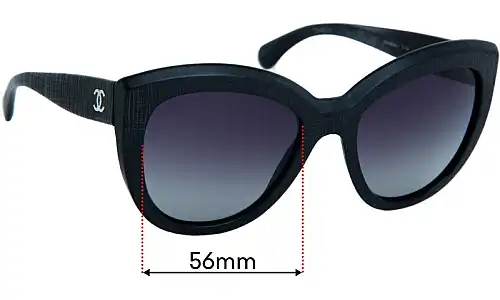 Chanel 5332 Replacement Lenses 56mm Chanel 5332 Replacement Sunglass Lenses - 56mm wide