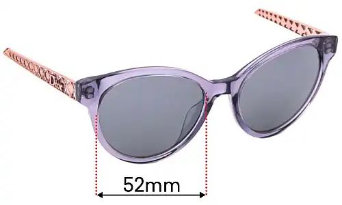 Sunglass Fix Verres de Remplacement pour Christian Dior Diorama7 - 52mm Wide Sunglass Fix Verres de Remplacement pour Christian Dior Diorama7 - 52mm Wide