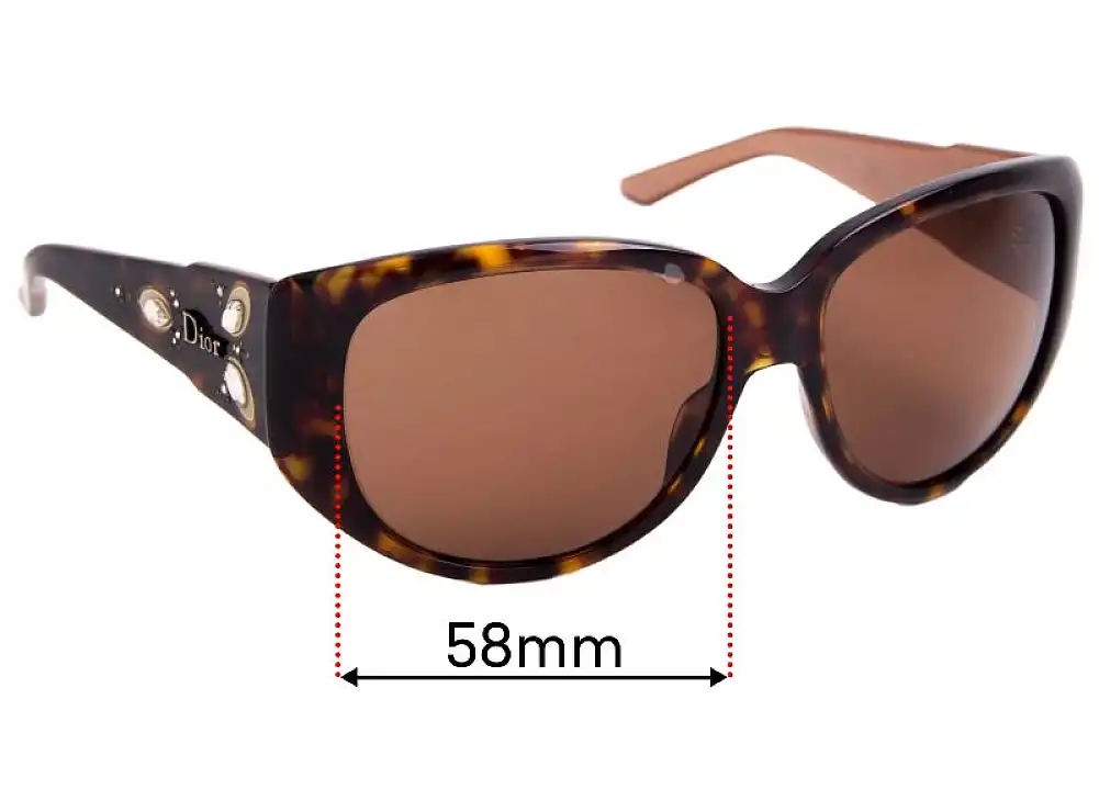 Sunglass Fix Verres de Remplacement pour Christian Dior Ethnidior 1 - 58mm Wide Sunglass Fix Verres de Remplacement pour Christian Dior Ethnidior 1 - 58mm Wide