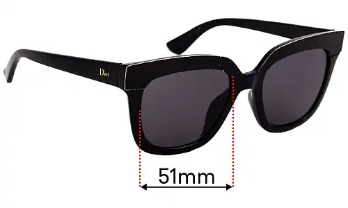 Sunglass Fix Verres de Remplacement pour Christian Dior Soft 2 - 51mm Wide Sunglass Fix Verres de Remplacement pour Christian Dior Soft 2 - 51mm Wide