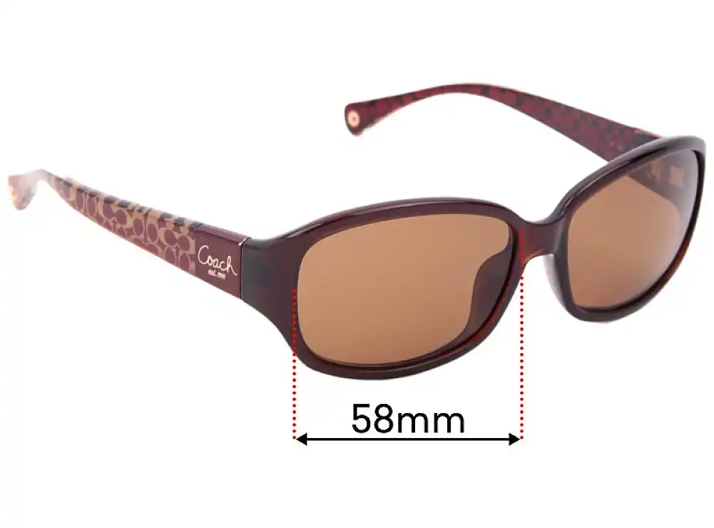 Sunglass Fix Verres de Remplacement pour Coach Tegan - 58mm Wide Sunglass Fix Verres de Remplacement pour Coach Tegan - 58mm Wide
