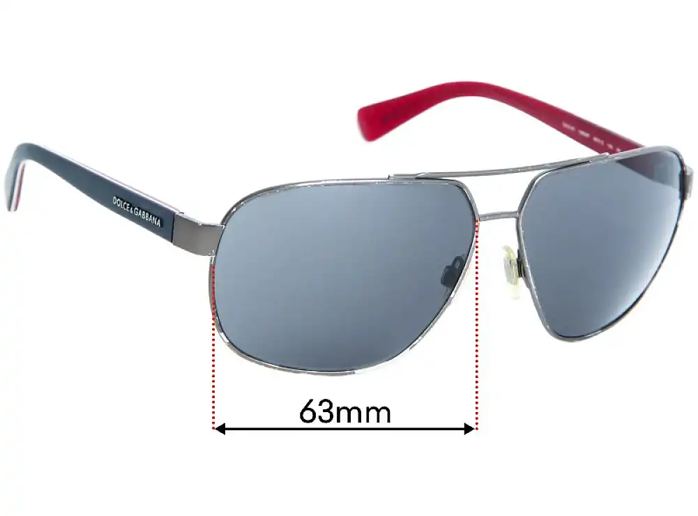 Sunglass Fix Verres de Remplacement pour Dolce & Gabbana DG2140 - 63mm Wide Sunglass Fix Verres de Remplacement pour Dolce & Gabbana DG2140 - 63mm Wide