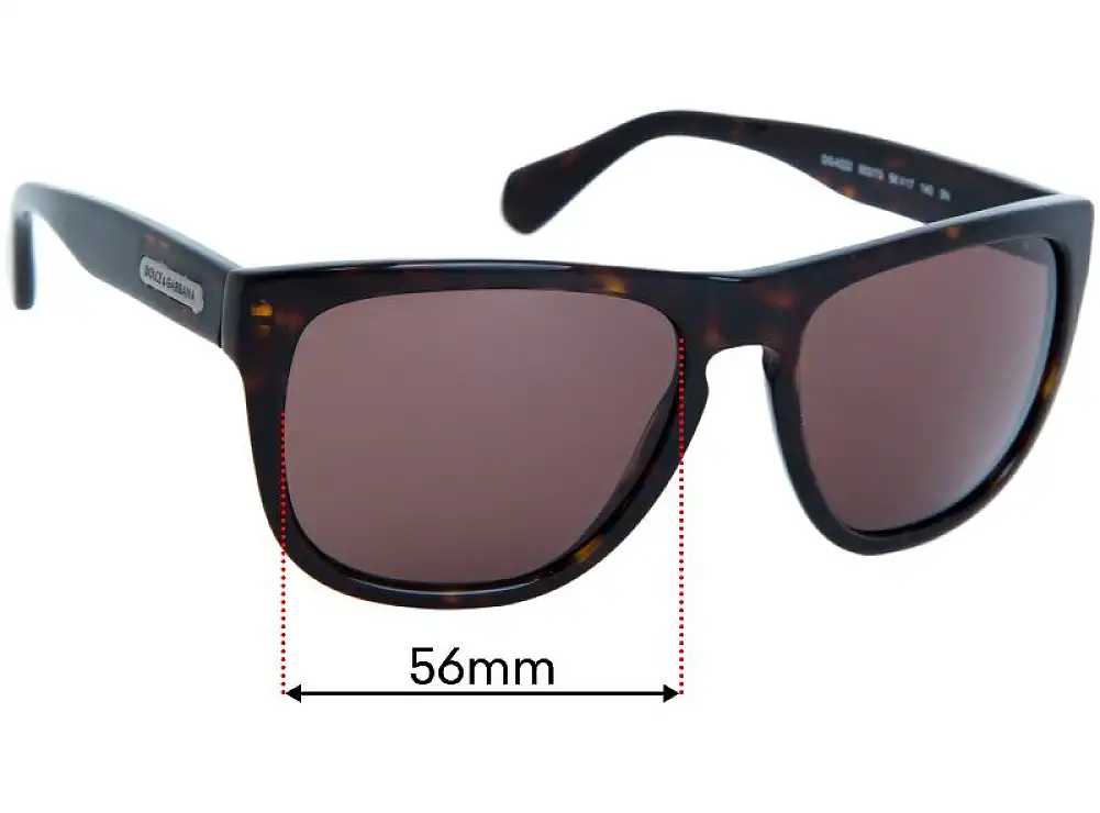 Sunglass Fix Lentilles de Remplacement pour Dolce & Gabbana DG4222 - 56mm Wide Sunglass Fix Lentilles de Remplacement pour Dolce & Gabbana DG4222 - 56mm Wide