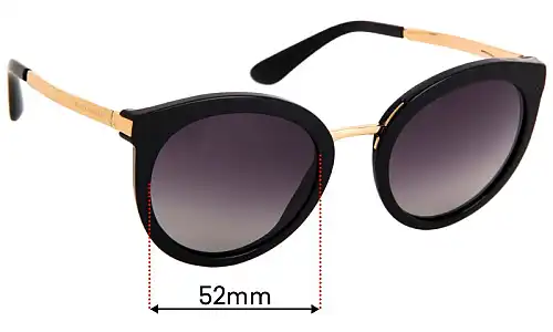 Sunglass Fix Lentilles de Remplacement pour Dolce & Gabbana DG4268 - 52mm Wide Dolce & Gabbana DG4268 Lentilles de Remplacement 52mm wide
