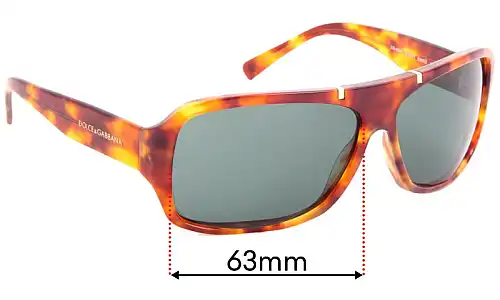 Sunglass Fix Lentilles de Remplacement pour Dolce & Gabbana DG4044 - 63mm Wide Dolce & Gabbana DG4044 Lentilles de Remplacement 63mm wide