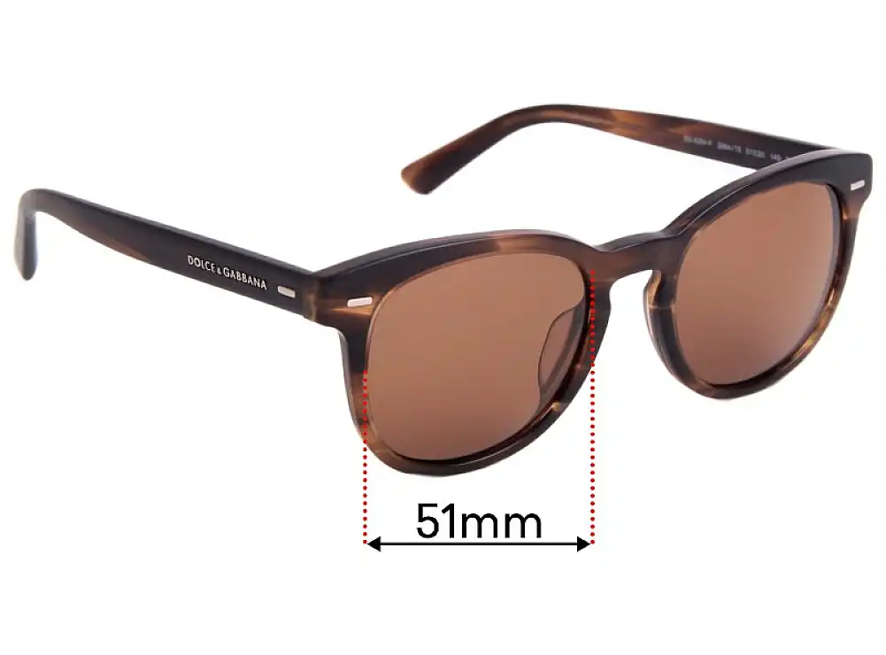 Sunglass Fix Verres de Remplacement pour Dolce & Gabbana DG4254-F - 51mm Wide Sunglass Fix Verres de Remplacement pour Dolce & Gabbana DG4254-F - 51mm Wide
