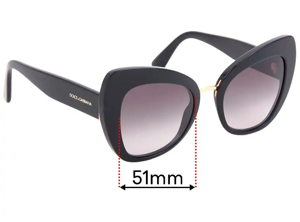 Sunglass Fix Verres de Remplacement pour Dolce & Gabbana DG4319 - 51mm Wide Sunglass Fix Verres de Remplacement pour Dolce & Gabbana DG4319 - 51mm Wide