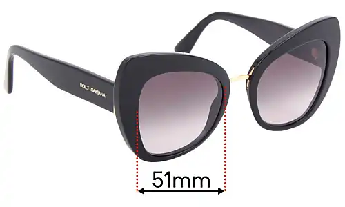 Sunglass Fix Verres de Remplacement pour Dolce & Gabbana DG4319 - 51mm Wide Sunglass Fix Verres de Remplacement pour Dolce & Gabbana DG4319 - 51mm Wide