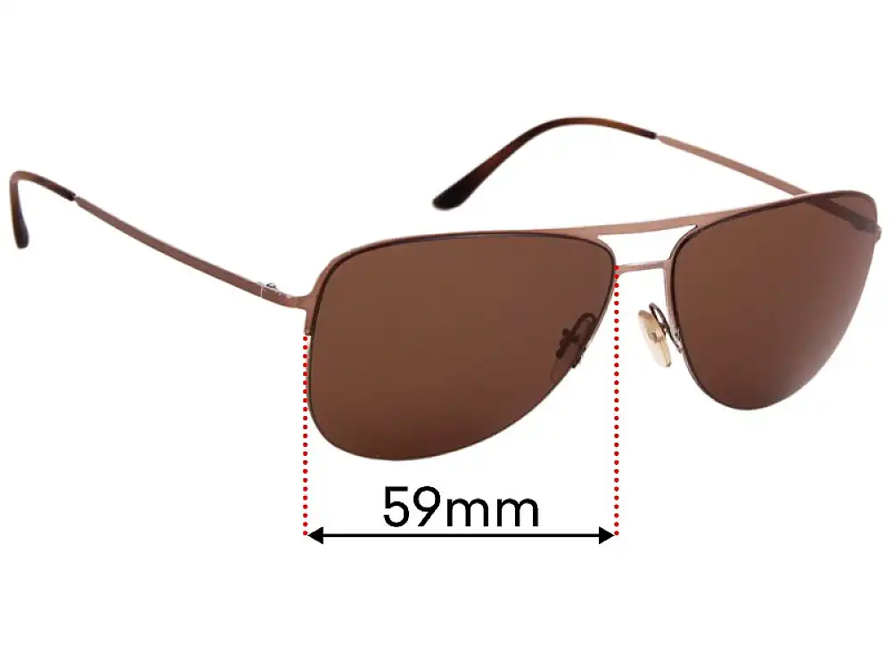 Sunglass Fix Verres de Remplacement pour Giorgio Armani AR 6007 - 59mm Wide Sunglass Fix Verres de Remplacement pour Giorgio Armani AR 6007 - 59mm Wide