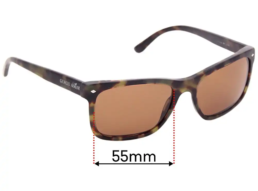 Sunglass Fix Lentilles de Remplacement pour Giorgio Armani AR 8049 - 55mm Wide Sunglass Fix Lentilles de Remplacement pour Giorgio Armani AR 8049 - 55mm Wide