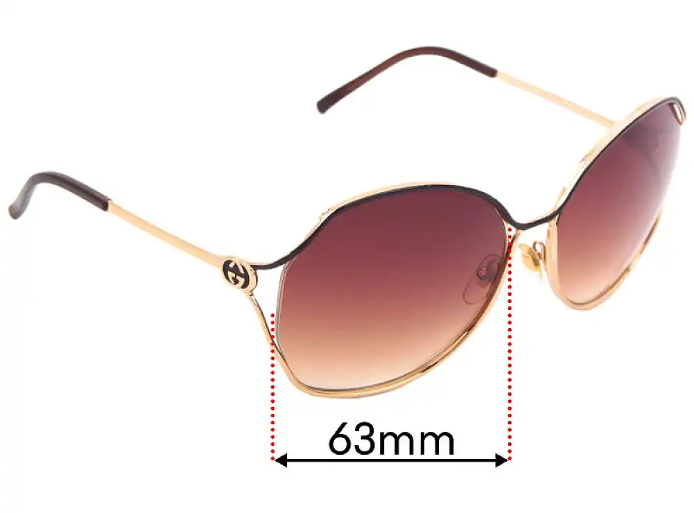 Sunglass Fix Verres de Remplacement pour Gucci GG2846/S - 63mm Wide Sunglass Fix Verres de Remplacement pour Gucci GG2846/S - 63mm Wide