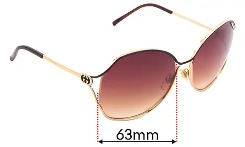 Sunglass Fix Verres de Remplacement pour Gucci GG2846/S - 63mm Wide Sunglass Fix Verres de Remplacement pour Gucci GG2846/S - 63mm Wide