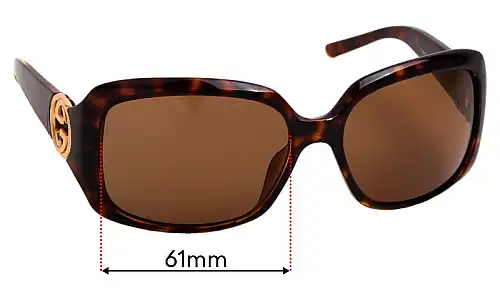 Sunglass Fix Verres de Remplacement pour Gucci GG3164/S - 61mm Wide Sunglass Fix Verres de Remplacement pour Gucci GG3164/S - 61mm Wide