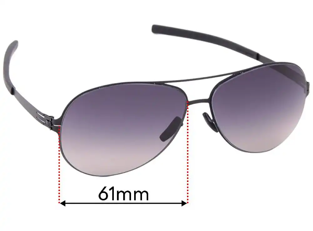 Sunglass Fix Verres de Remplacement pour IC! Berlin Raf S - 61mm Wide Sunglass Fix Verres de Remplacement pour IC! Berlin Raf S - 61mm Wide