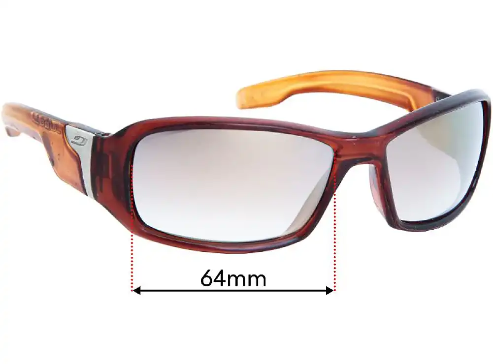 Sunglass Fix Verres de Remplacement pour Julbo Zulu - 64mm Wide Sunglass Fix Verres de Remplacement pour Julbo Zulu - 64mm Wide