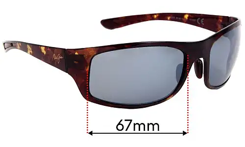 Sunglass Fix Lentilles de Remplacement pour Maui Jim MJ440 Big Wave - 67mm Wide Maui Jim MJ440 Big Wave Lentilles de Remplacement 67mm wide