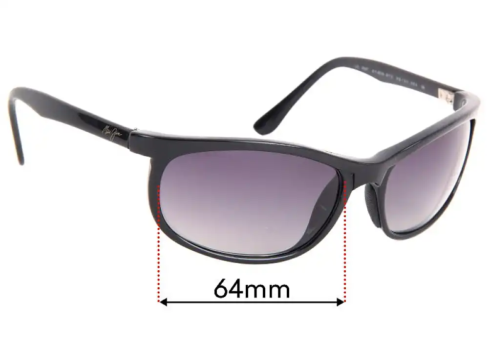 Sunglass Fix Lentilles de Remplacement pour Maui Jim MJ120 Typhoon - 64mm Wide Sunglass Fix Lentilles de Remplacement pour Maui Jim MJ120 Typhoon - 64mm Wide