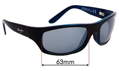 Sunglass Fix Verres de Remplacement pour Maui Jim MJ261 Surf Rider - 63mm Wide Sunglass Fix Verres de Remplacement pour Maui Jim MJ261 Surf Rider - 63mm Wide