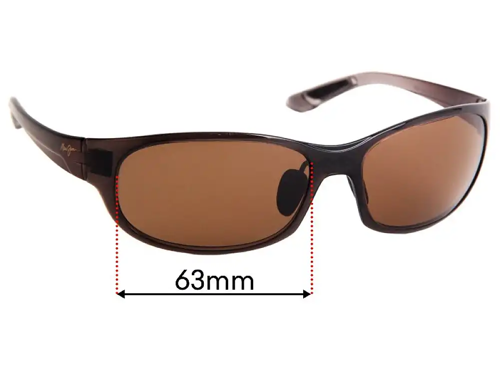 Sunglass Fix Verres de Remplacement pour Maui Jim MJ417 Twin Falls - 63mm Wide Sunglass Fix Verres de Remplacement pour Maui Jim MJ417 Twin Falls - 63mm Wide