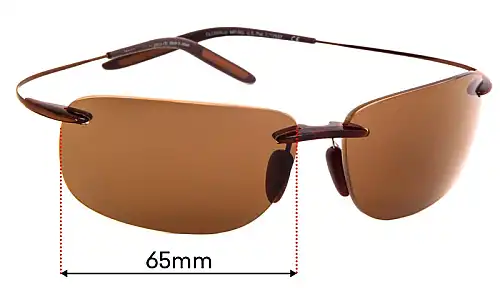 Sunglass Fix Verres de Remplacement pour Maui Jim MJ508 Olowalu - 65mm Wide Sunglass Fix Verres de Remplacement pour Maui Jim MJ508 Olowalu - 65mm Wide