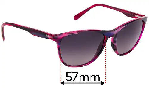 Sunglass Fix Verres de Remplacement pour Maui Jim MJ783 Sugar Cane - 57mm Wide Sunglass Fix Verres de Remplacement pour Maui Jim MJ783 Sugar Cane - 57mm Wide