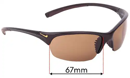 Sunglass Fix Lentilles de Remplacement pour Nike Skylon EV0172 EXP.P - 67mm Wide Nike Skylon EV0172 EXP.P Lentilles de Remplacement 67mm wide