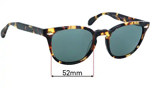 Sunglass Fix Lentilles de Remplacement pour Oliver Peoples Sheldrake Plus OV5315S - 52mm Wide Oliver Peoples Sheldrake Plus OV5315S Lentilles de Remplacement 52mm wide