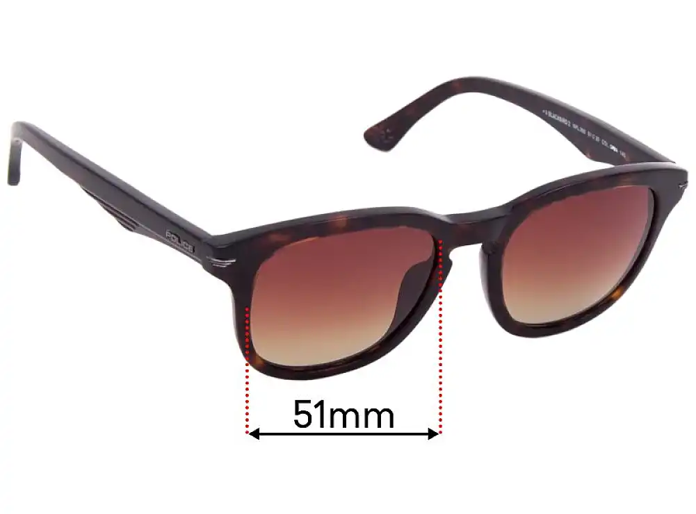 Sunglass Fix Lentilles de Remplacement pour Police Black Bird 2 SPL-355 - 51mm Wide Sunglass Fix Lentilles de Remplacement pour Police Black Bird 2 SPL-355 - 51mm Wide