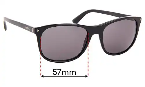 Sunglass Fix Verres de Remplacement pour Prada SPR01R & PR01RS - 57mm Wide Sunglass Fix Verres de Remplacement pour Prada SPR01R & PR01RS - 57mm Wide