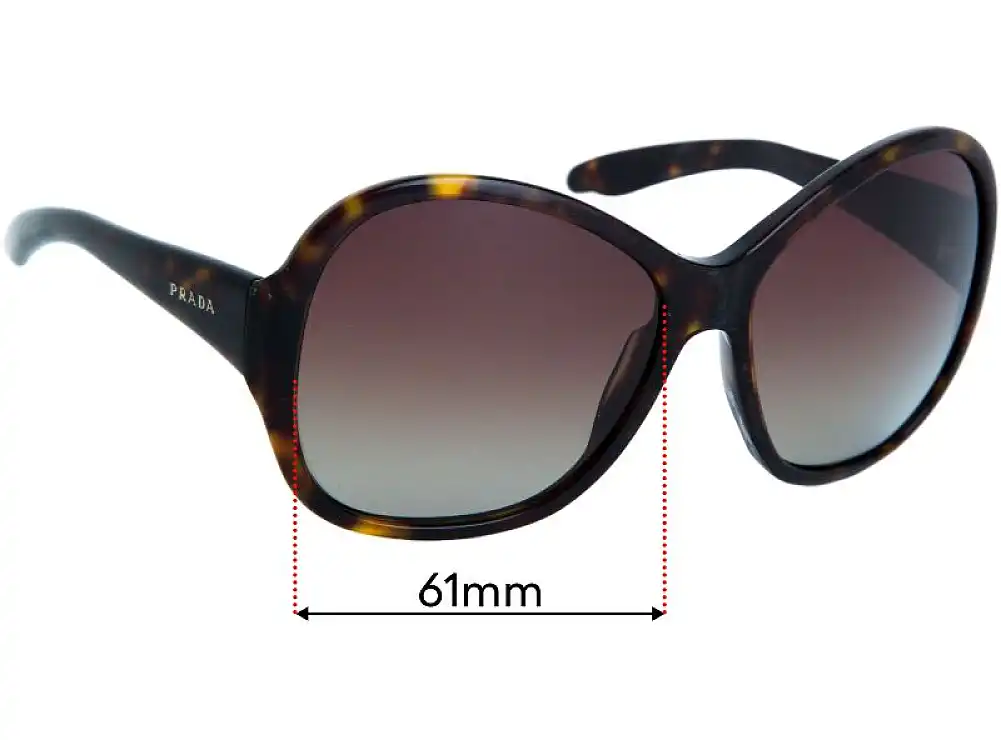 Sunglass Fix Verres de Remplacement pour Prada SPR20L - 61mm Wide Sunglass Fix Verres de Remplacement pour Prada SPR20L - 61mm Wide