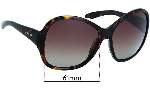 Sunglass Fix Verres de Remplacement pour Prada SPR20L - 61mm Wide Sunglass Fix Verres de Remplacement pour Prada SPR20L - 61mm Wide